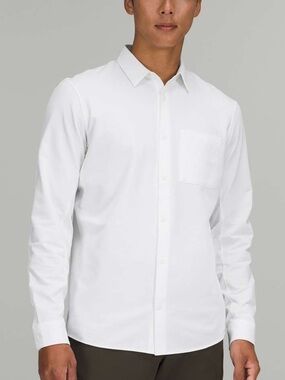 lululemon men’s commission long sleeve shirt in white